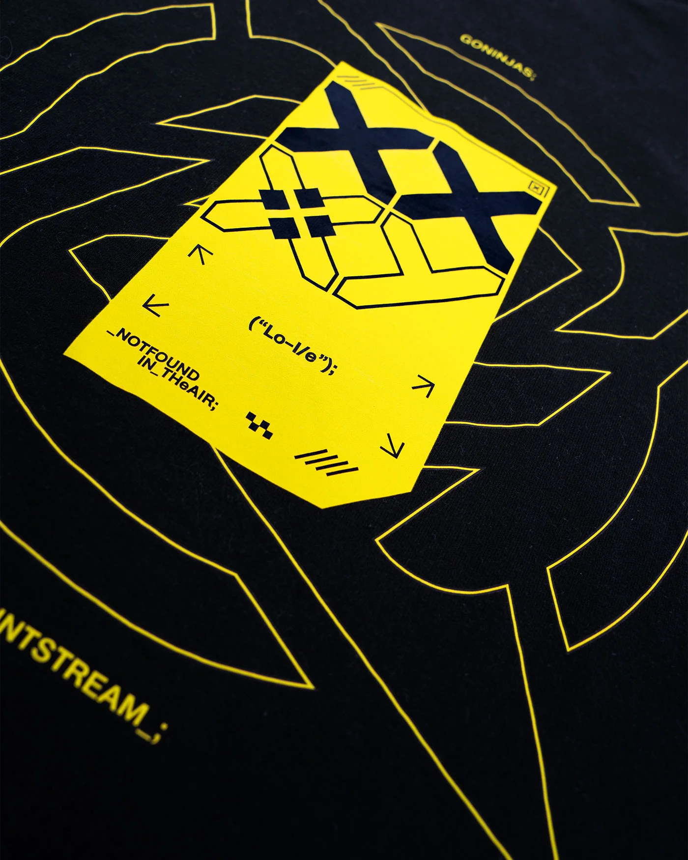 Black Printstream T-Shirt | "Lo-I/e" Yellow Edition - Image 4